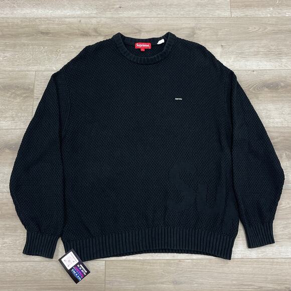 Supreme Small Box Logo Bogo Knit Sweater Pullover Black sz Large L - Picture 1 of 6